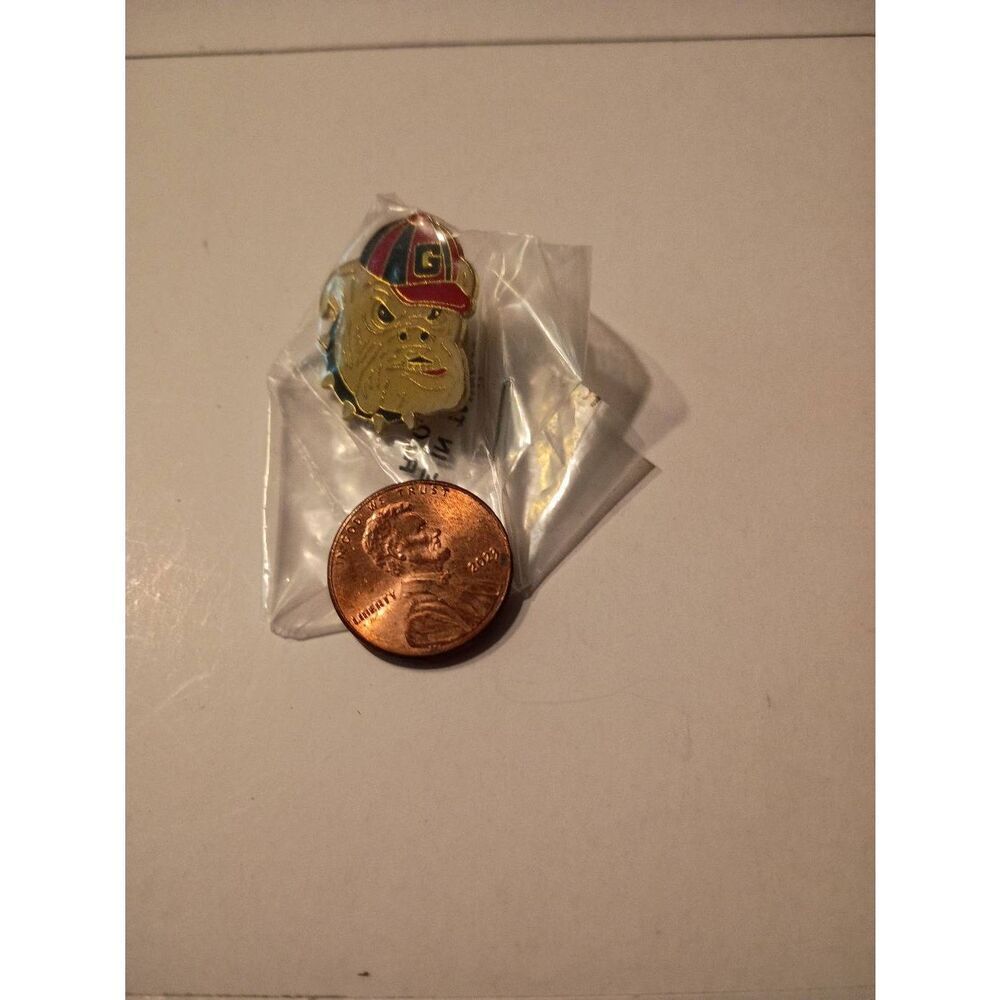 New Vintage University Georgia Bulldogs Bulldog Head Enamel Pin Hat Lapel NCAA